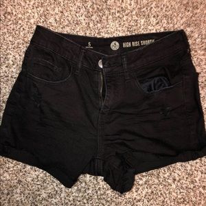 Black High rise shorts